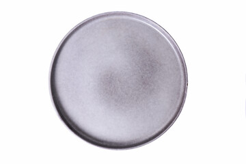 Gray ceramic round plate