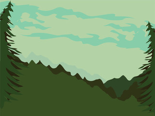 Obraz premium Mountains panorama landscape. Mountain skying travel background.