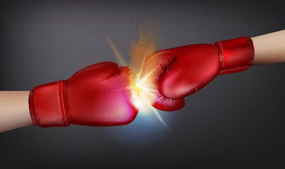Boxing Gloves Burst Composition