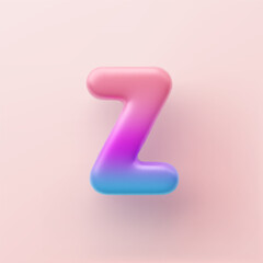 3D Colorful Gradient letter Z on a light background