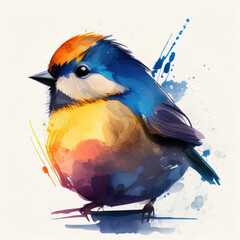 bird watercolor style Generative AI