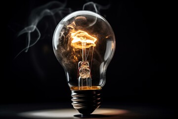 Electricity bill with a light bulb. Generative AI