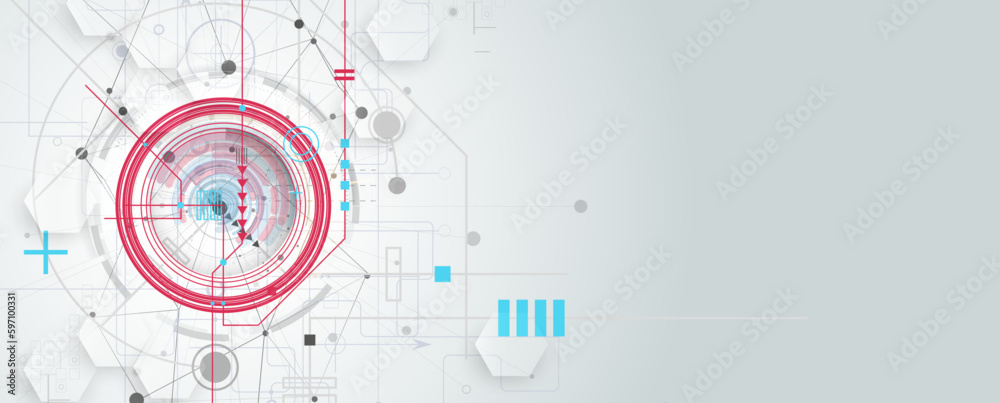 Poster Abstract circuit board futuristic technology processing background