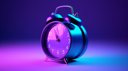 A 3d rendered alarm clock isolated on a gradient background