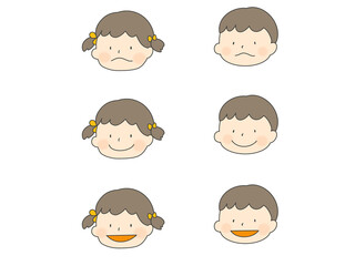 男の子と女の子の表情