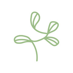 Botanical hand drawn vector element. foliage, leaf branch, floral in line art illustration design for logo, wedding, invitation, decor.