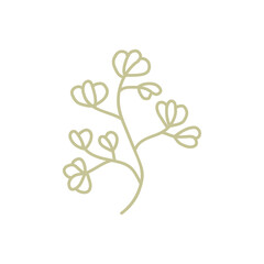 Botanical hand drawn vector element. foliage, leaf branch, floral in line art illustration design for logo, wedding, invitation, decor.