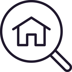 Search concept. Modern outline high quality illustration for banners, flyers and web sites. Editable stroke in trendy flat style. Line icon of search