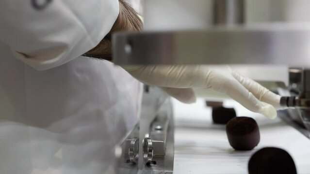 Candy production at a candy factory.
