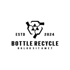 Bottle recycle vintage logo vector icon illustration