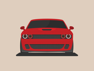 Sport car on background. Flat style vector illustration.