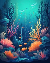 Fototapeta na wymiar coral reef and fish