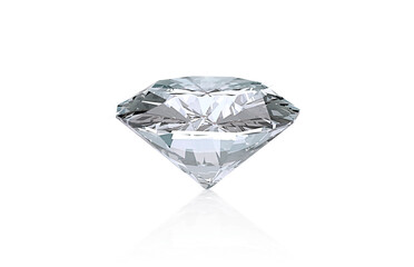 Shiny brilliant diamond placed on transparent background