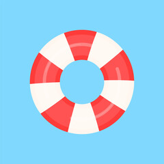 Obraz premium Pool swimming circle, lifebuoy floating rubber swim rings for float. Swim ring colorful rubber icon. Vector illustration isolated on white background