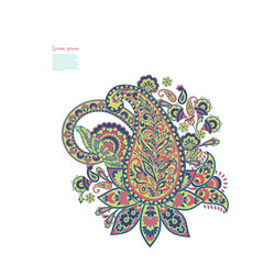 Floral isolated pattern with paisley ornament.
