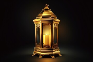 golden design of a traditional brass LANTERN, generative AI