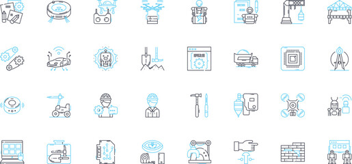 Biochemical science linear icons set. Metabolism, Enzymes, Proteins, Carbohydrates, Lipids, Nucleotides, DNA line vector and concept signs. RNA,Transcription,Translation outline illustrations