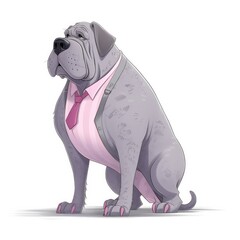 Fototapeta na wymiar Neapolitan Mastiff dog illustration cartoon 3d isolated on white. Generative AI