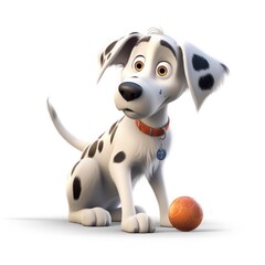 Setter Irish dog illustration cartoon 3d isolated on white. Generative AI