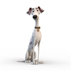 Obraz na płótnie Canvas Whippet dog illustration cartoon 3d isolated on white. Generative AI