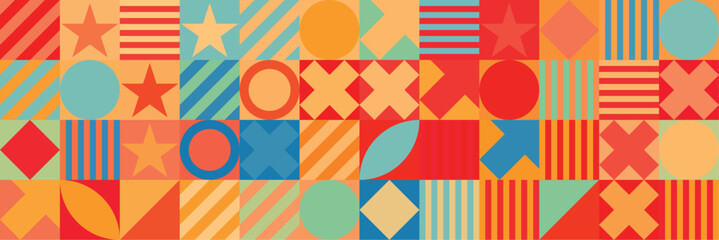 Bauhaus background. Seamless pattern. Poster, catalog, card, blank.