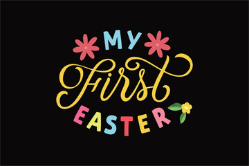 My first EASTER Typography T shirt Design