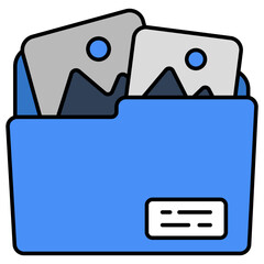 A unique design icon of gallery folder 