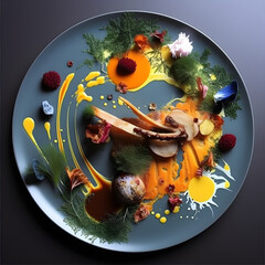 Food art gastronomy culinary aesthetics four  created with generative AI