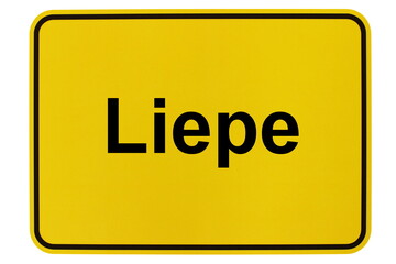 Illustration eines Ortsschildes der Gemeinde Liepe in Brandenburg