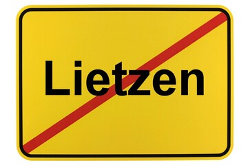 Fototapeta premium Illustration eines Ortsschildes der Gemeinde Lietzen in Brandenburg