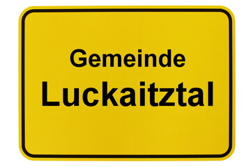 Illustration eines Ortsschildes der Gemeinde Luckaitztal in Brandenburg