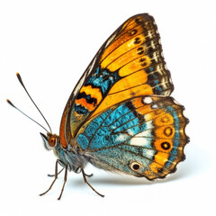 Very beautiful butterfly isolated on white background. Closeup of colorful butterfly.  Generative AI