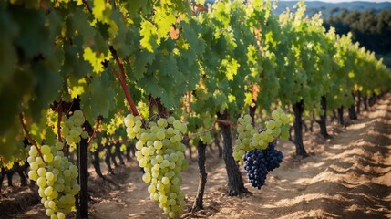 grape vines in the vineyard (Generative AI)