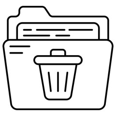 Conceptual flat design icon of delete folder 