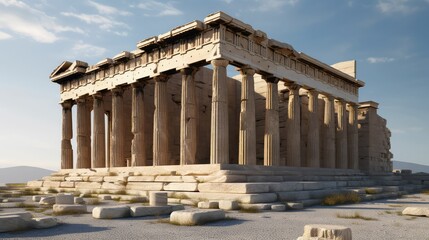 Fototapeta premium Exploring Ancient Greek Civilization through Generative AI: A Journey to the Past