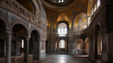 Fototapeta na wymiar Rediscovering Byzantine Architecture through Generative AI: A Computational Approach
