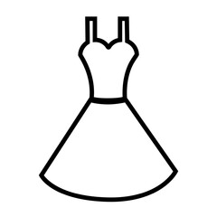 Dress icon line flat icon Isolated red lady dress illustration