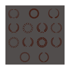 set of laurel wreath