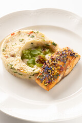 turmeric with rice vegetables and fish