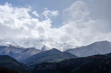 mountains and clouds