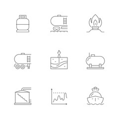 Set line icons of gas industry