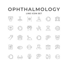 Set line icons of ophthalmology