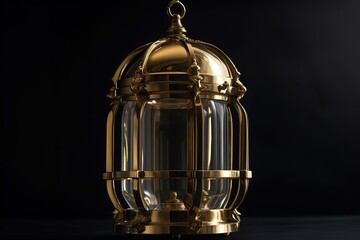 Fototapeta na wymiar golden design of a traditional brass LANTERN, generative AI