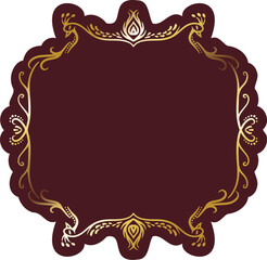 インド風の飾りフレーム。クジャクのデザイン。