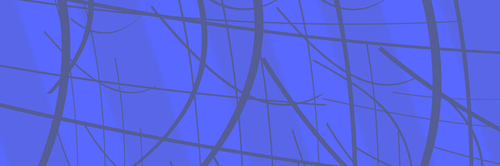 abstract illustration blue background with lines and shapes
