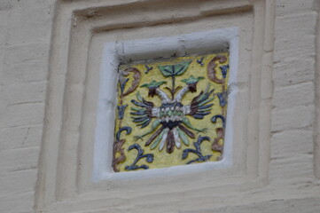  Decorative element, tile on the wall of the church