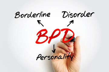 BPD - Borderline Personality Disorder acronym, medical concept background