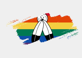 Two Spirited pride Flag painted with brush on white background. LGBT rights concept. Modern pride parades poster. Vector illustration