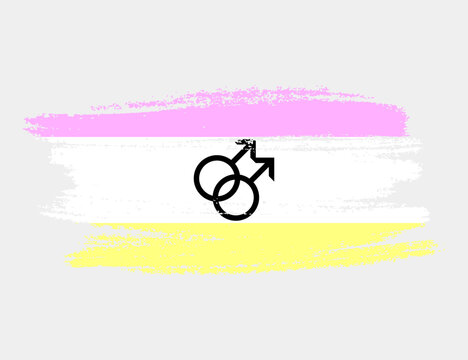 Twink Pride Flag painted with brush on white background. LGBT rights concept. Modern pride parades poster. Vector illustration