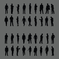 silhouettes of  business people